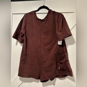 NWT FP hot shot tee romper dark espresso